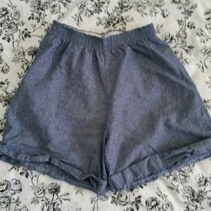 American apparel chambray cuffed shorts