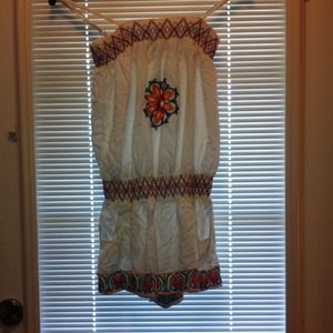 White Mexican style romper