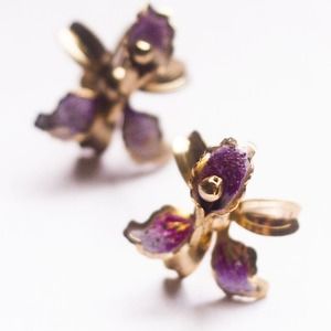 Vintage orchid earrings