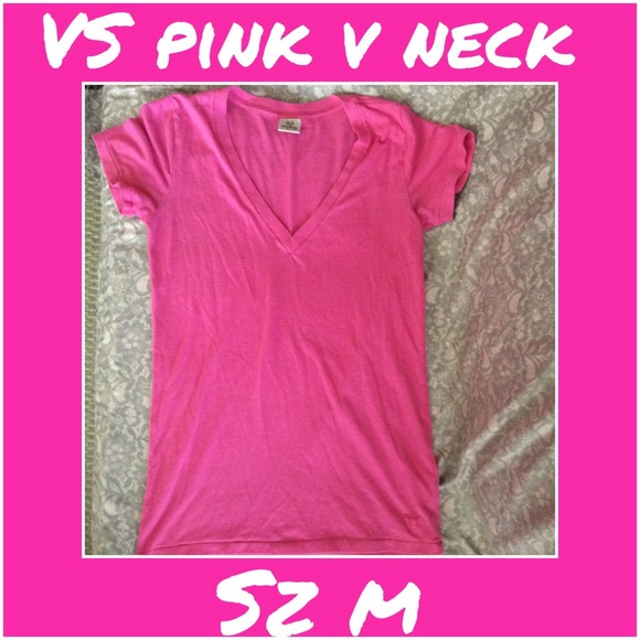 PINK Victoria's Secret Tops - 🚫 SOLD 🚫VS PINK plain vneck tee sz M