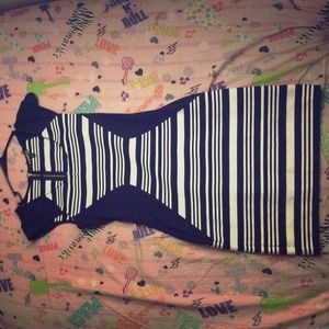 Sophisticated Black & White Bandage Dress!