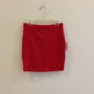 Forever 21 Red Floral Bodycon Skirt