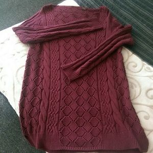 Burgandy knit sweater