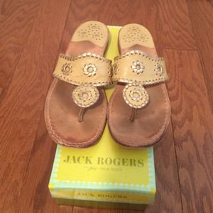 Tan and gold Jack Rogers sandals size 7
