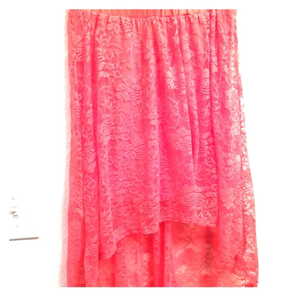 Coral Lace hi-lo Skirt