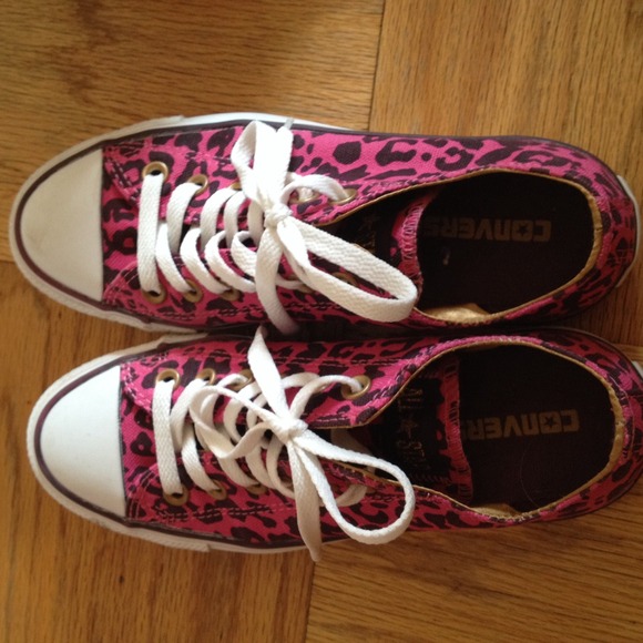 pink cheetah print converse