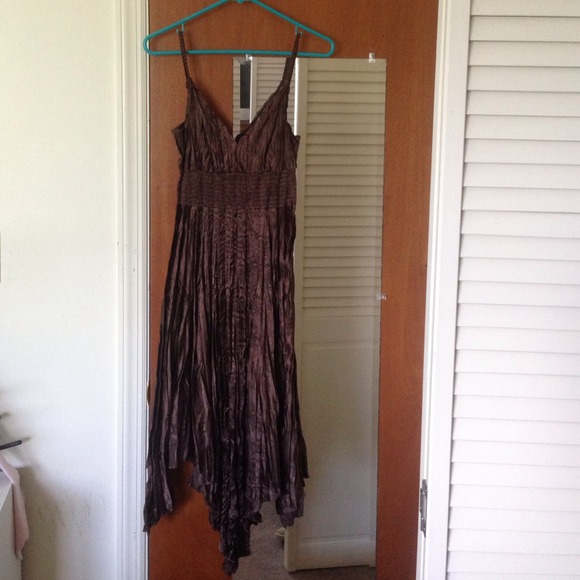 Brown silky Express dress