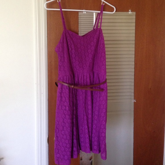 Purple belted Mossimo dress