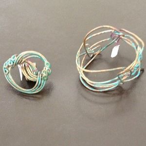 Hand made by Darryl Roach. Ring and bracelet.