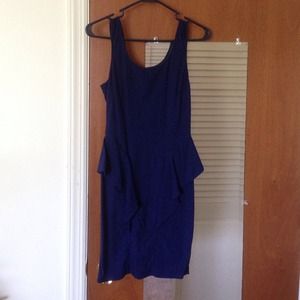Navy blue peplum party dress