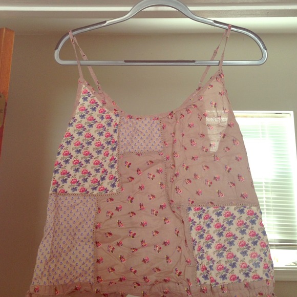 Printed crop drawstring bottom top 💛💙💗💙💛