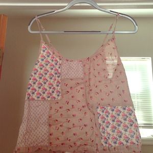 Printed crop drawstring bottom top 💛💙💗💙💛