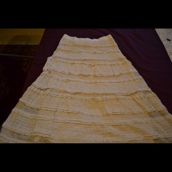 Long layered crotchet skirt