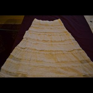 Long layered crotchet skirt