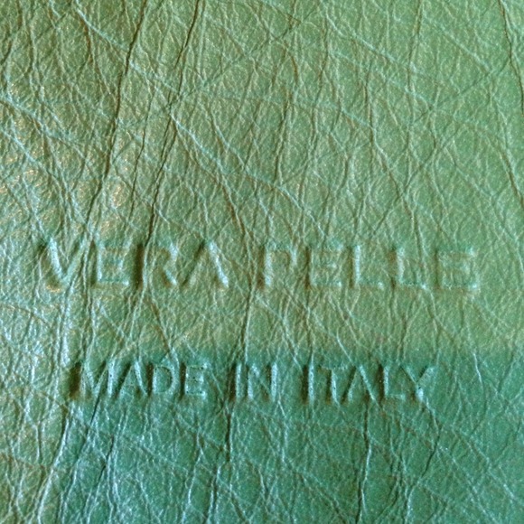 Green leather cross body purse - Picture 2 of 5