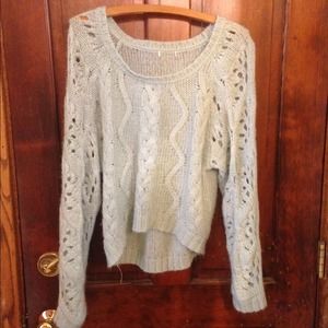 Sea foam-green knit sweater