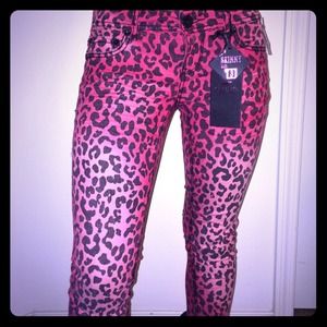 Pink Leopard Almost Famous Jeans *Brand New*!