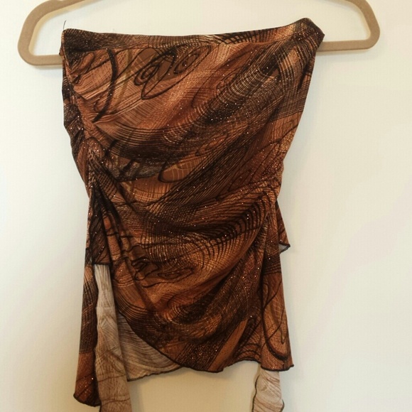 Brown sparkle tube top