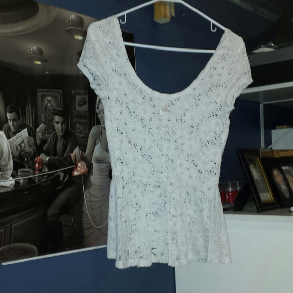 White flower Peplum 2for12