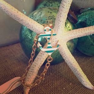 Striped teal anchor bracelet! NWT