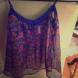Floral chiffon top (no trades)