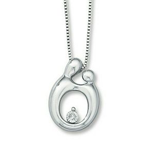 Kay jewelers sterling silver mother,child diamond