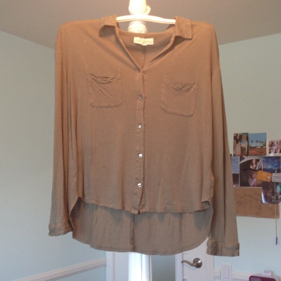 Olive green long sleeve blouse
