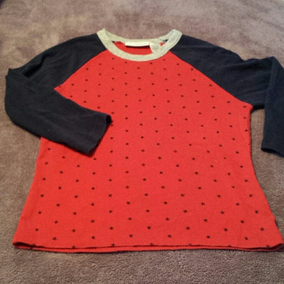 Patriotic 3/4 length sleeve top