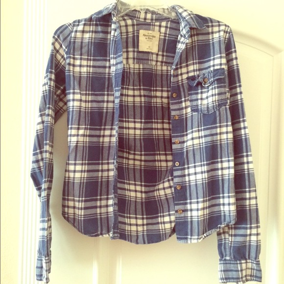 A&F blue plaid shirt