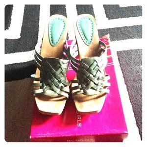 Wooden huarache inspired heels