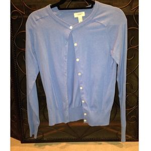 Lands End Canvas Blue Cardigan