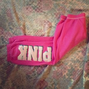 VS pink bling crop sweats