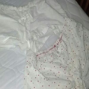 *SOLD*White and white with colored dots PJ bottoms