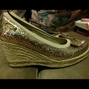 Michael Kors gold Colored Wedge