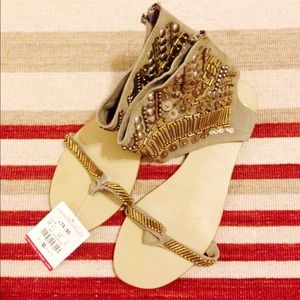 Zara grey beaded sandal 7.5