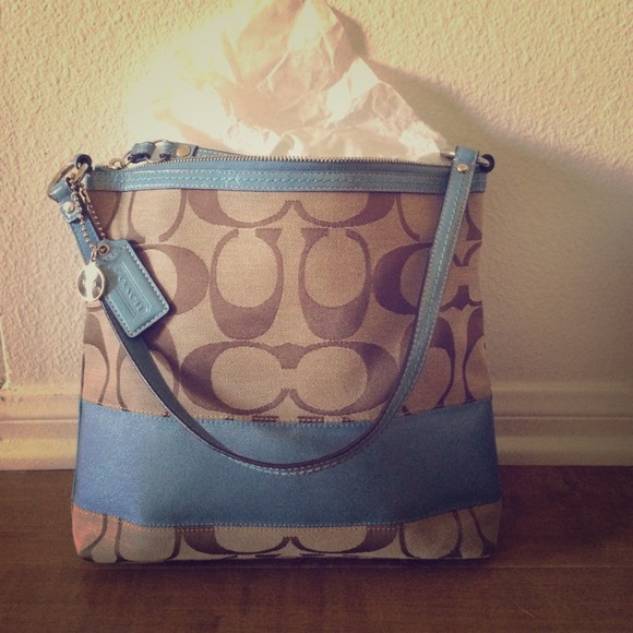 Coach bag with blue stripe Clearance