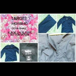 black collared button down