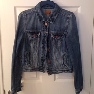 Barley worn American eagle denim jacket
