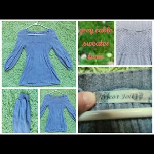 grey cable long sleeve tunic.