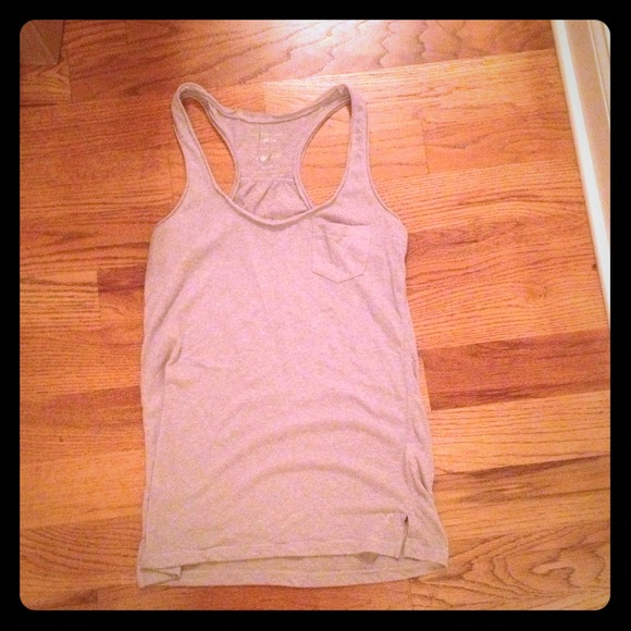 Beige American Eagle pocket racer back tank