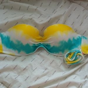 blue and yellow bikini top