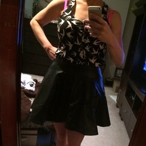 NWT Faux leather skater skirt