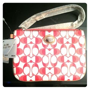 REDUCED for Posh Party! Coach Signature Wristlet