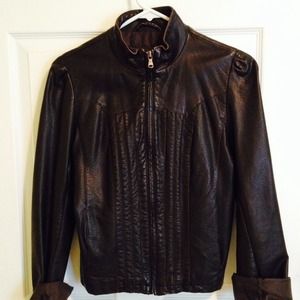 Brown faux leather jacket