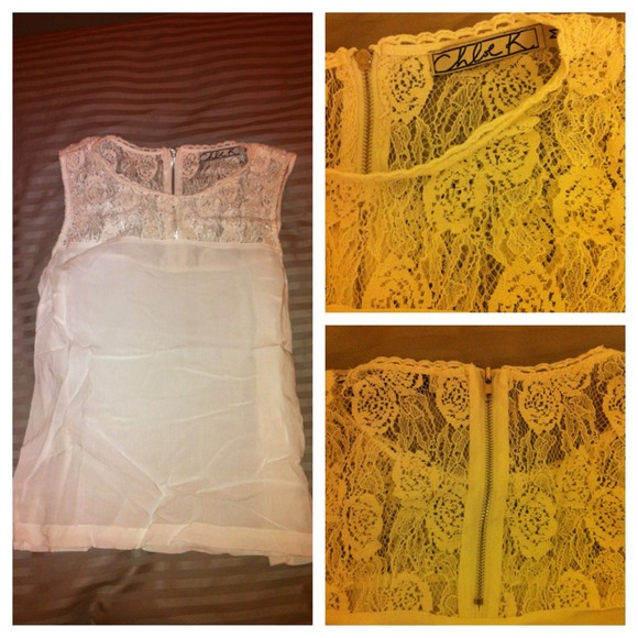 Chloe K Tops - Rosette lace-top blouse (Nordstrom)