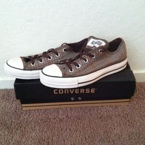 Chocolate Plaid Converse