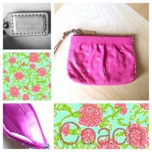 SOLD IN BUNDLE Pink Leather Coach Wristlet