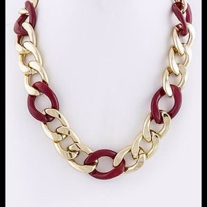 Red & gold link necklace.(1 DAY SALE)