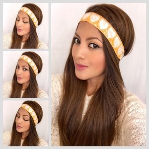Bohemian headband in orange/silver harts