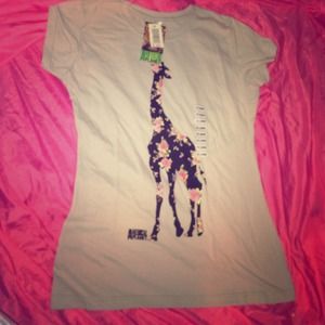 Animal Planet's Flowered print Grey Giraffe Tee 2X